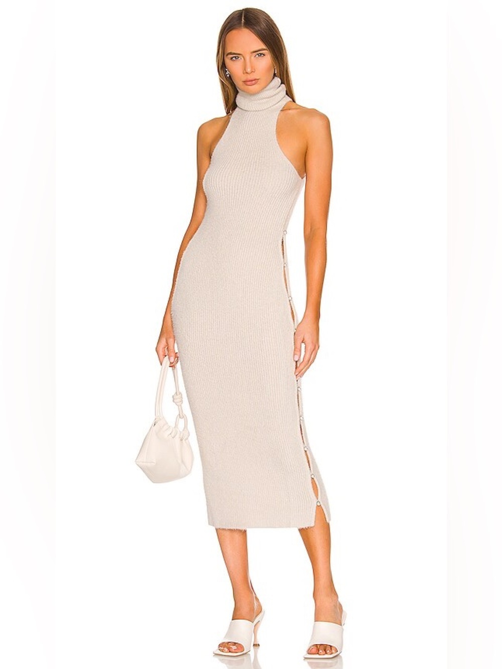 New NBD Sibyl Turtleneck Midi Dress in Glacier Grey